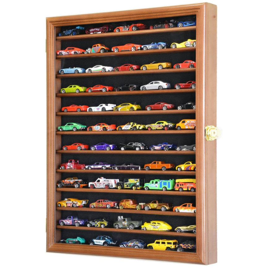 1/64 Diecast / Matchbox Display Case Cabinet UV Protection Walnut