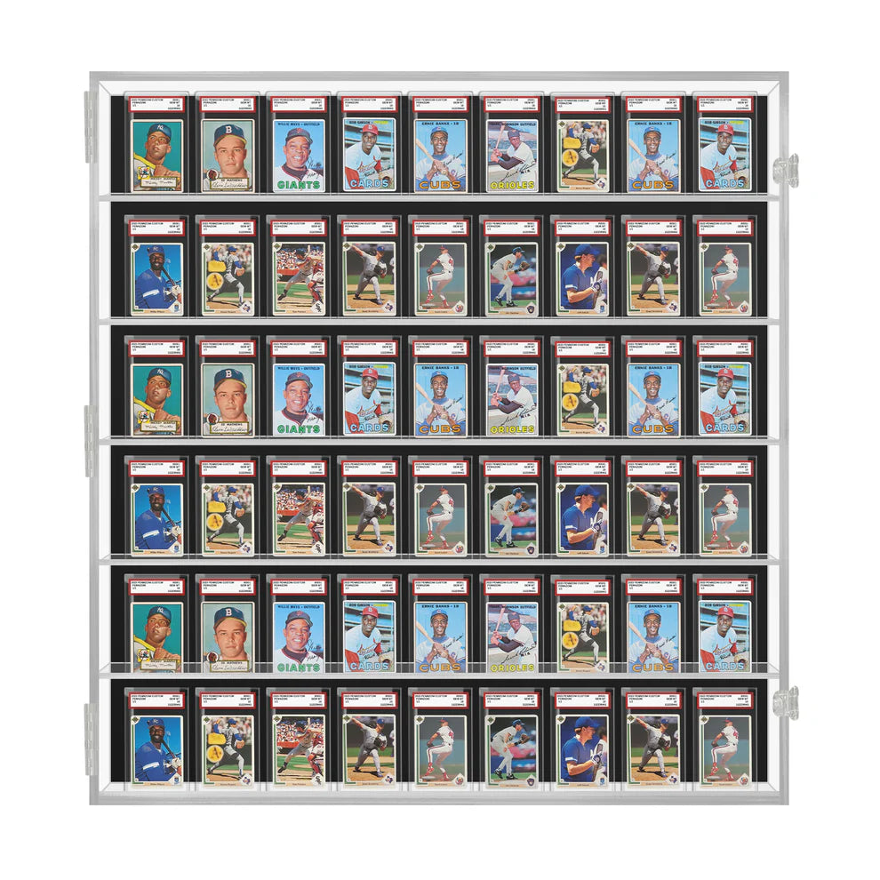 Sports Trading Card Display 54 PSA Graded Case Display Cabinet Made in USA
