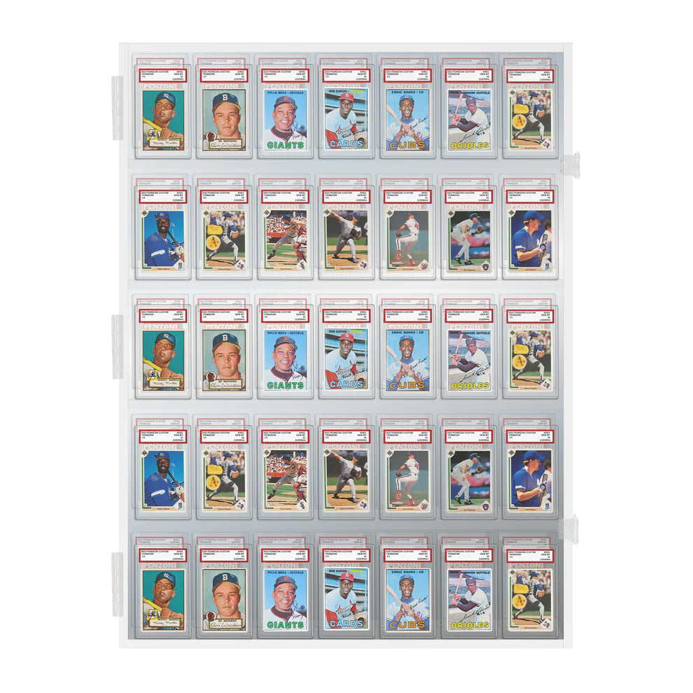 Sports Trading Card Display 35 PSA Graded Case Display Cabinet Made in USA