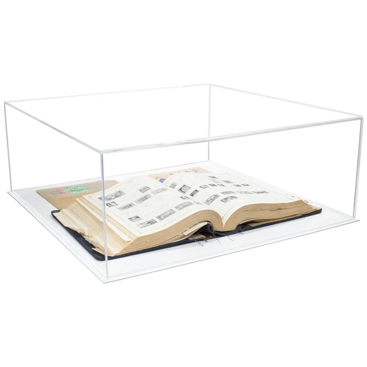 23.675" x 23.675" x 9" Acrylic Book Table Top Display Case Clear Plastic Box