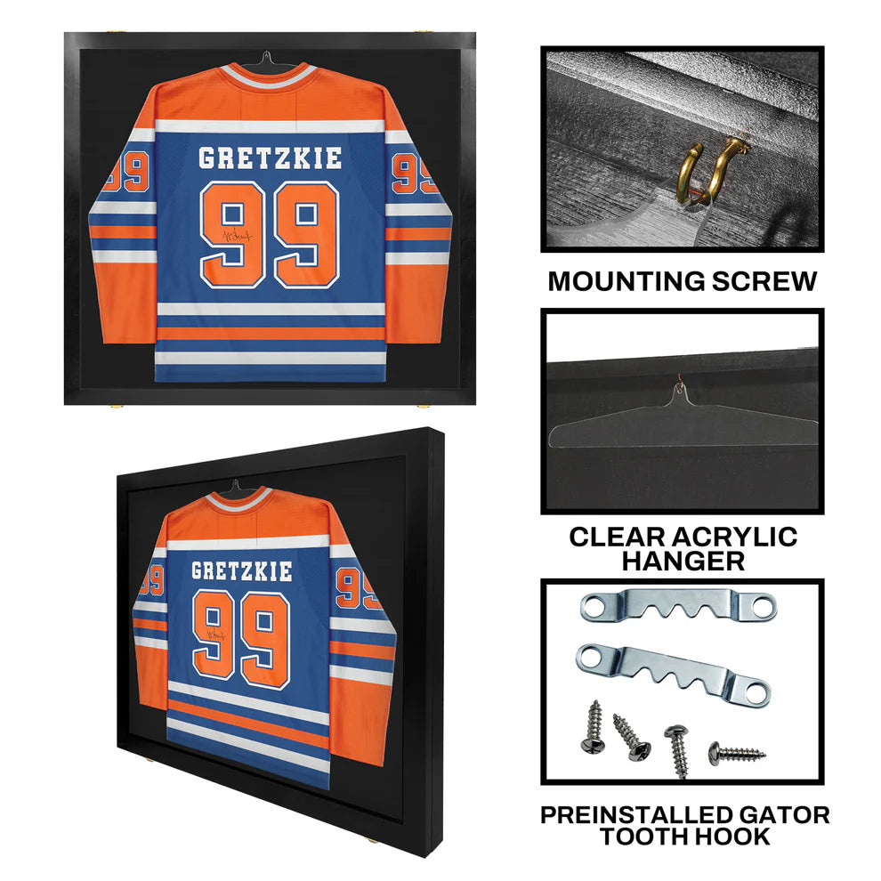 Jersey Display Case - Extra Large UV Protection Hockey Black Wood