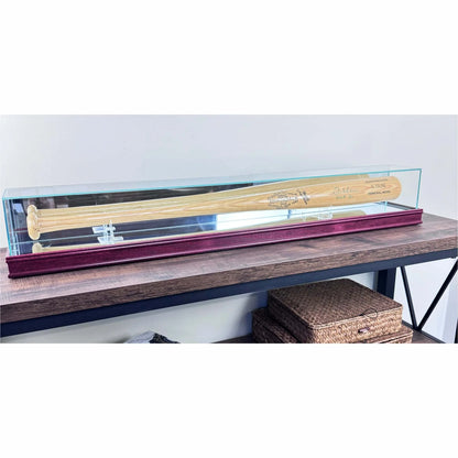 Real Glass Tabletop Baseball Bat Display Case. Premium hardwood and UV Protection.
