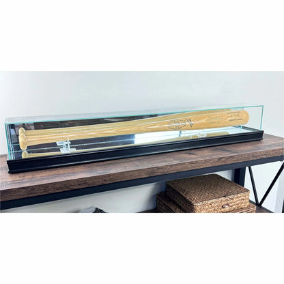 Real Glass Tabletop Baseball Bat Display Case. Premium hardwood and UV Protection.