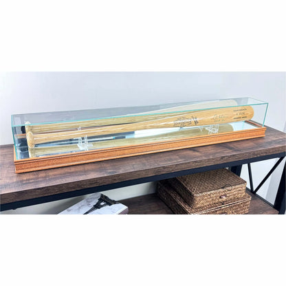 Real Glass Tabletop Baseball Bat Display Case. Premium hardwood and UV Protection.