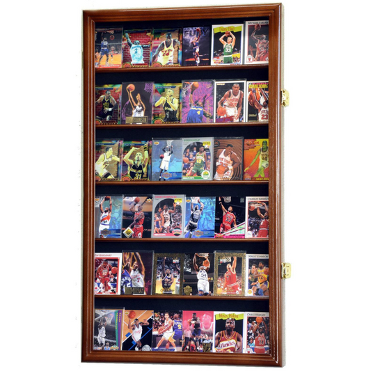 36 Ungraded Trading Sports Pokemon Baseball Card Display Case Walnut Wood