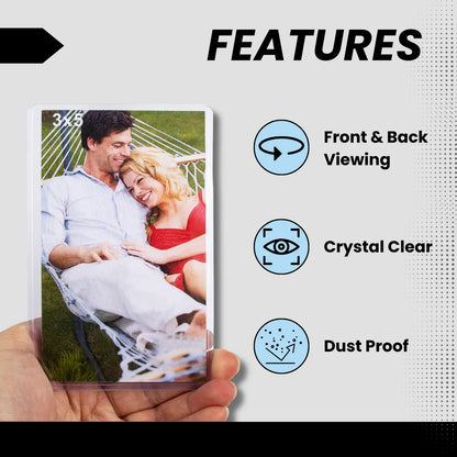 (30 Count) Display Zone 3x5 Index Card Topload Holder - Premium Clear Hard Plastic Protectors for Flashcard, Notecard, Recipe - Photo Sleeves - Flash Cards Top Loader Covers