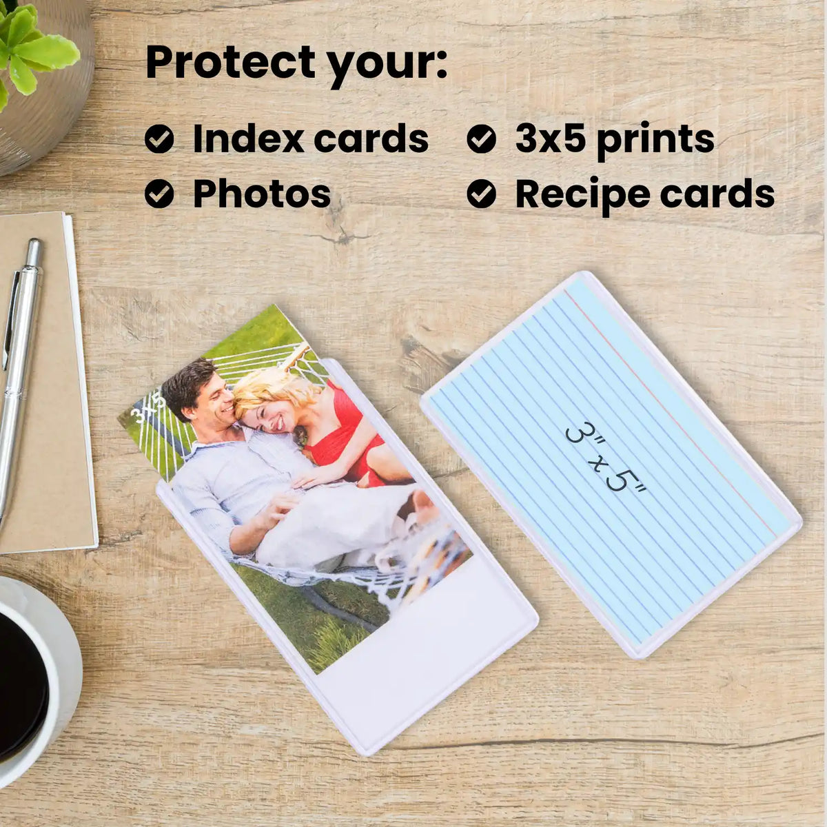 Index Card Protectorr 3x5 Index Card Topload Holders - Premium Rigid Plastic Protectors ...