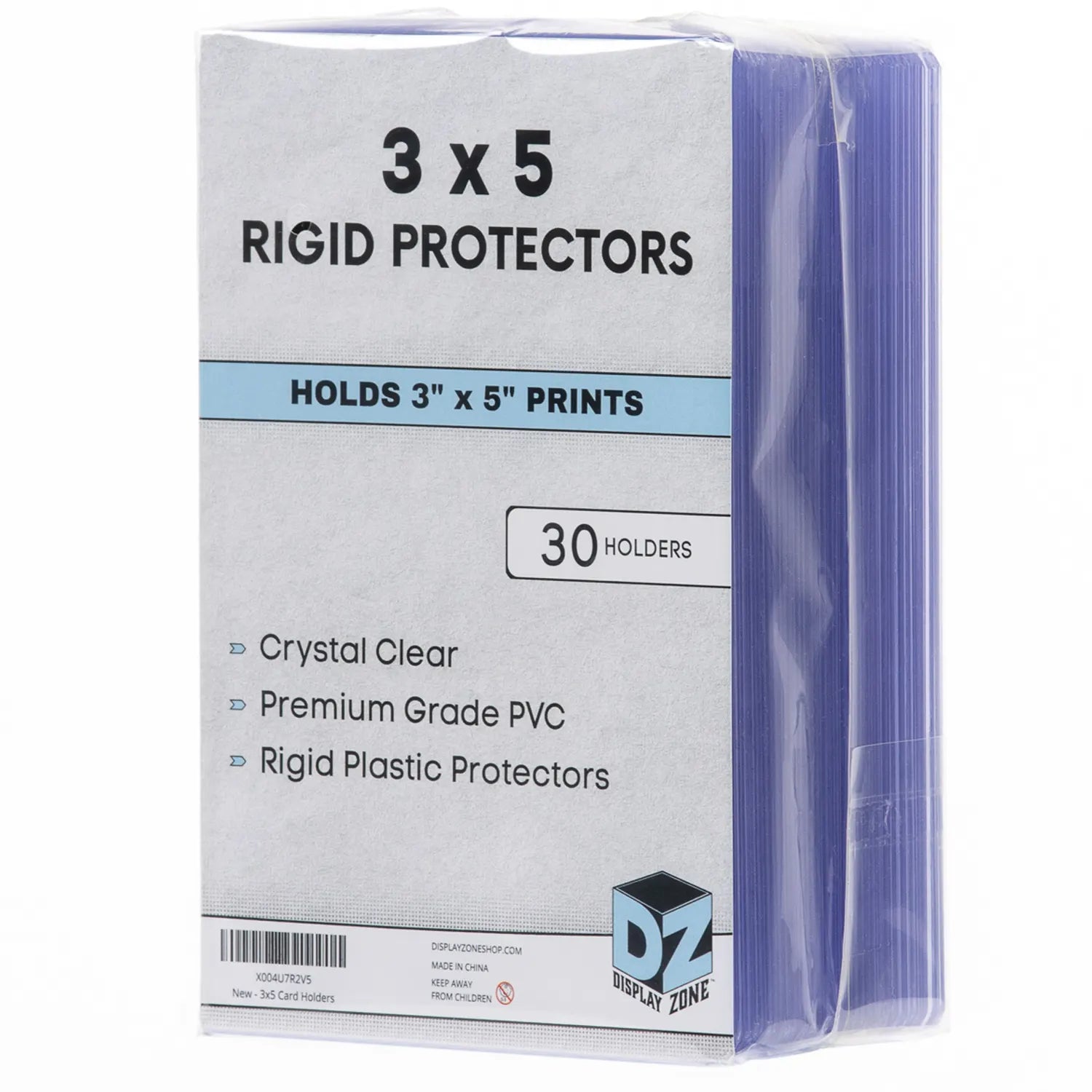 (30 Count) Display Zone 3x5 Index Card Topload Holder - Premium Clear Hard Plastic Protectors for Flashcard, Notecard, Recipe - Photo Sleeves - Flash Cards Top Loader Covers