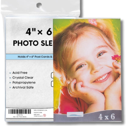 (200 Count) Display Zone 4x6 Photograph Sleeves - Crystal Clear Penny Sleeves for Pictures, Cards, Prints, and Postcards - Soft Plastic Photo Protectors