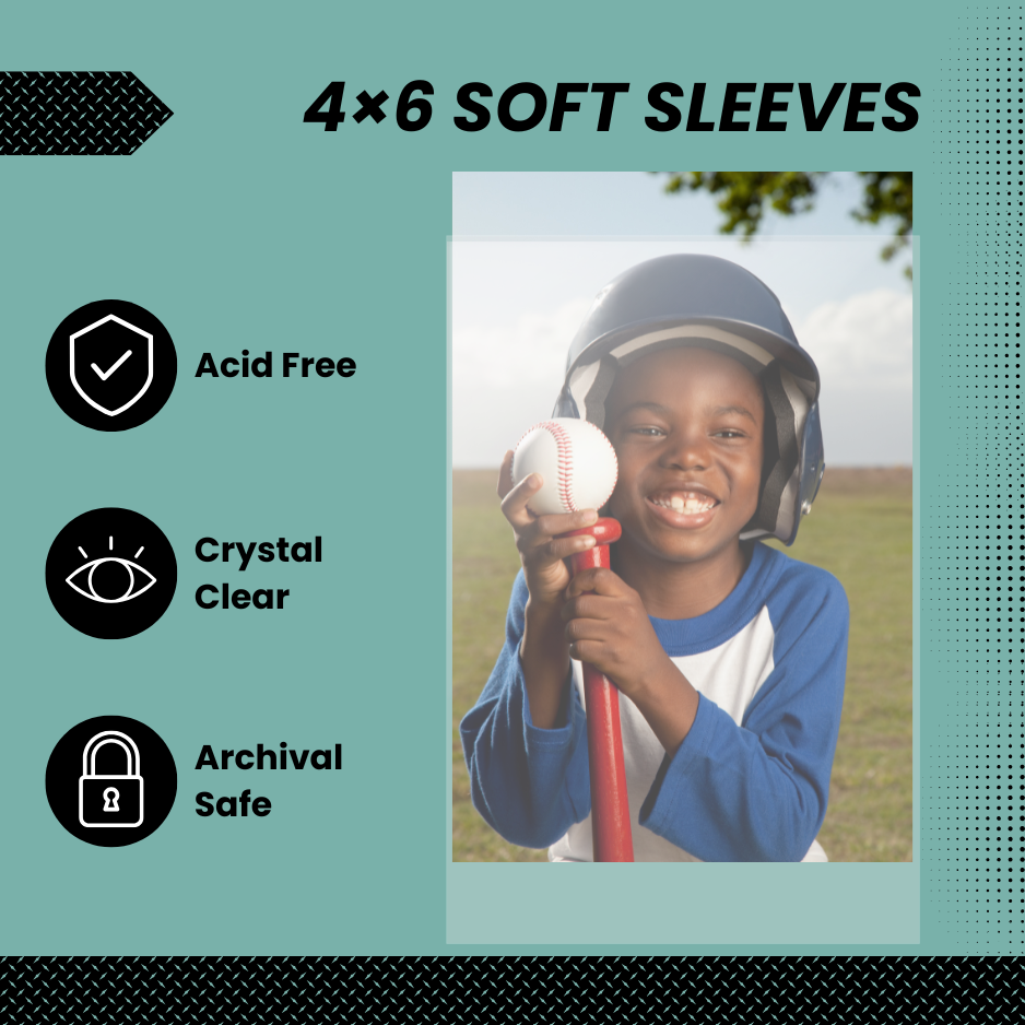 (200 Count) Display Zone 4x6 Photograph Sleeves - Crystal Clear Penny Sleeves for Pictures, Cards, Prints, and Postcards - Soft Plastic Photo Protectors