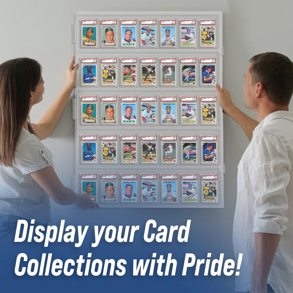 Sports Trading Card Display 35 PSA Graded Case Display Cabinet Made in USA
