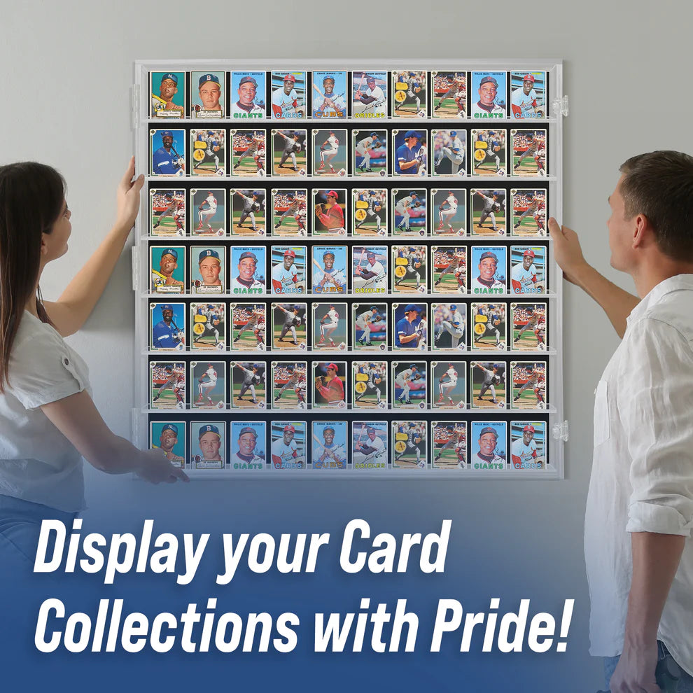 70 Ungraded - Acrylic Sports Baseball Trading Card Display Case Cabinet UV Protection