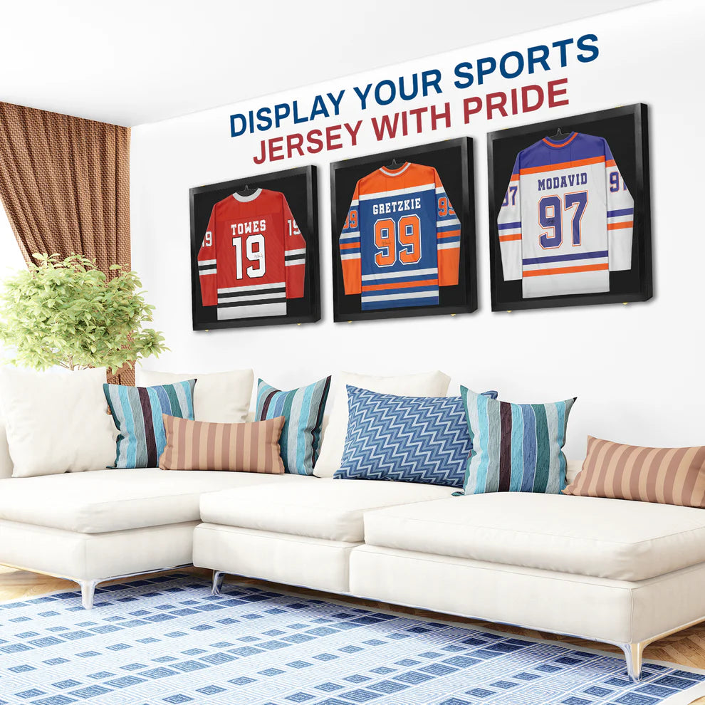 Jersey Display Case - Extra Large UV Protection Hockey Black Wood