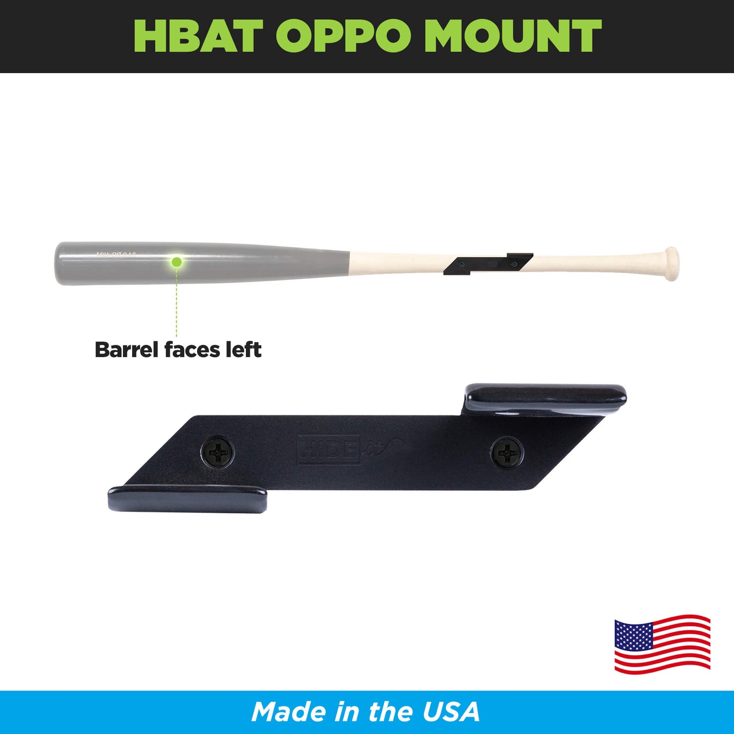 Steel Horizontal Full Size Baseball Bat Mount