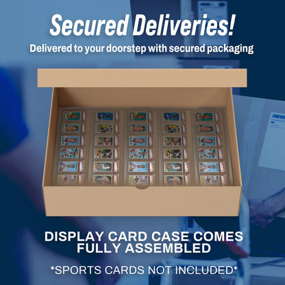 Sports Trading Card Display 35 PSA Graded Case Display Cabinet Made in USA