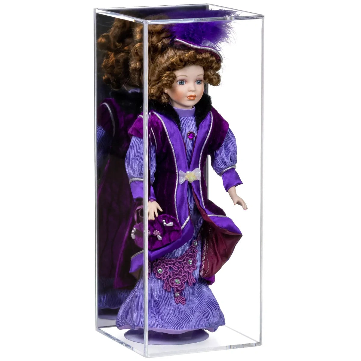 7" x 7" x 18" Acrylic Display Case for Figurine, Doll, or Action Figure Clear Plastic Box