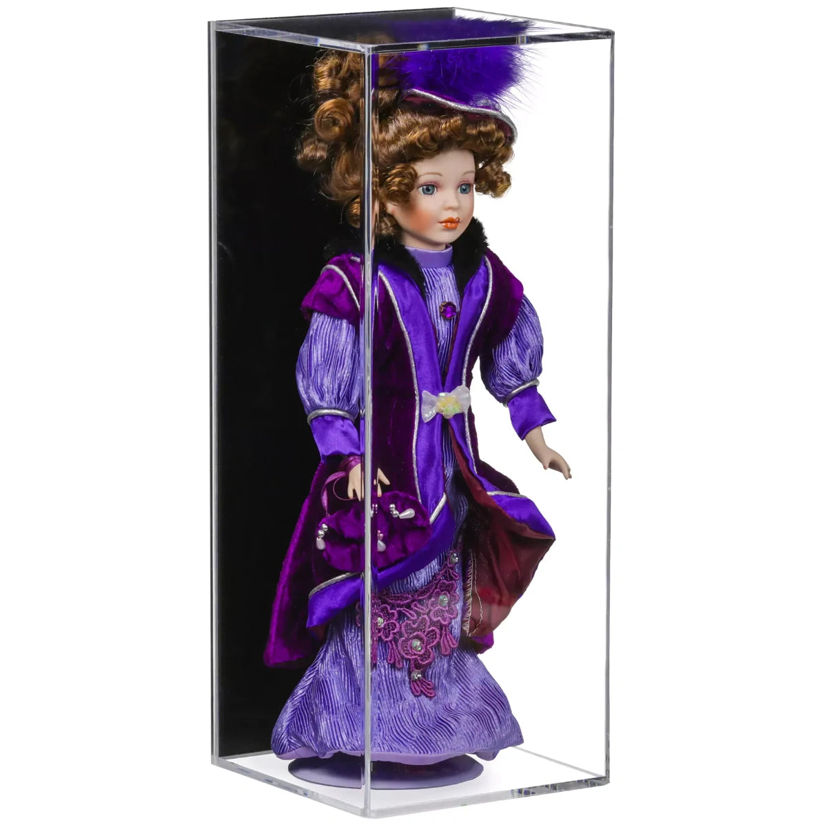7" x 7" x 18" Acrylic Display Case for Figurine, Doll, or Action Figure Clear Plastic Box