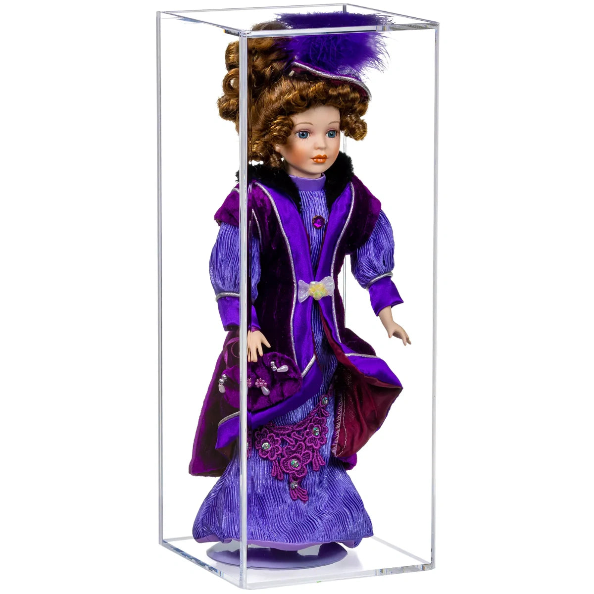 7" x 7" x 18" Acrylic Display Case for Figurine, Doll, or Action Figure Clear Plastic Box