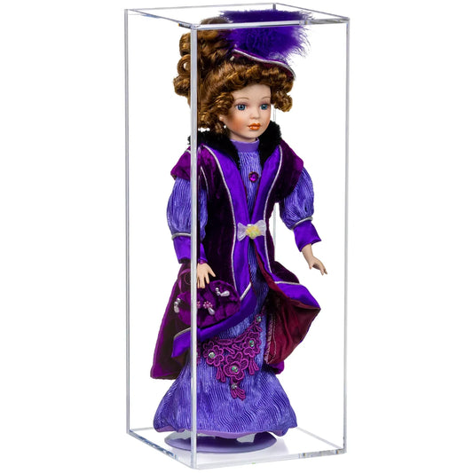 7" x 7" x 18" Acrylic Display Case for Figurine, Doll, or Action Figure Clear Plastic Box