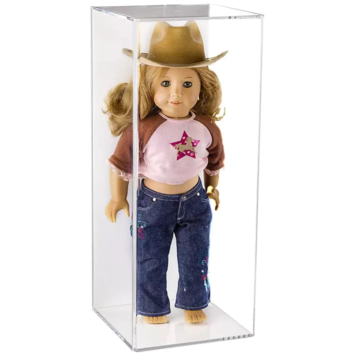 8" x 8" x 20" American Girl Doll Acrylic Display Case Clear Plastic Box