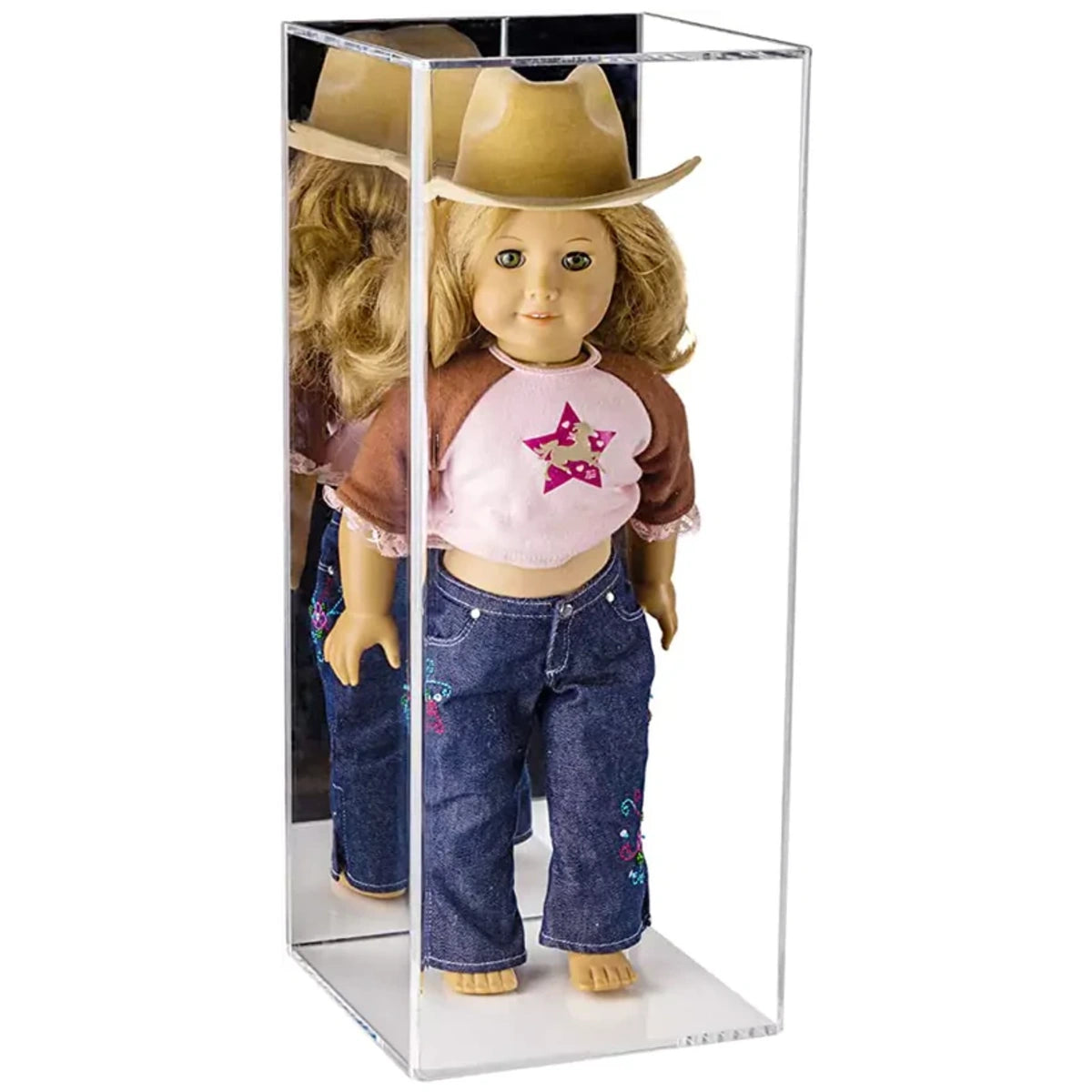 8" x 8" x 20" American Girl Doll Acrylic Display Case Clear Plastic Box