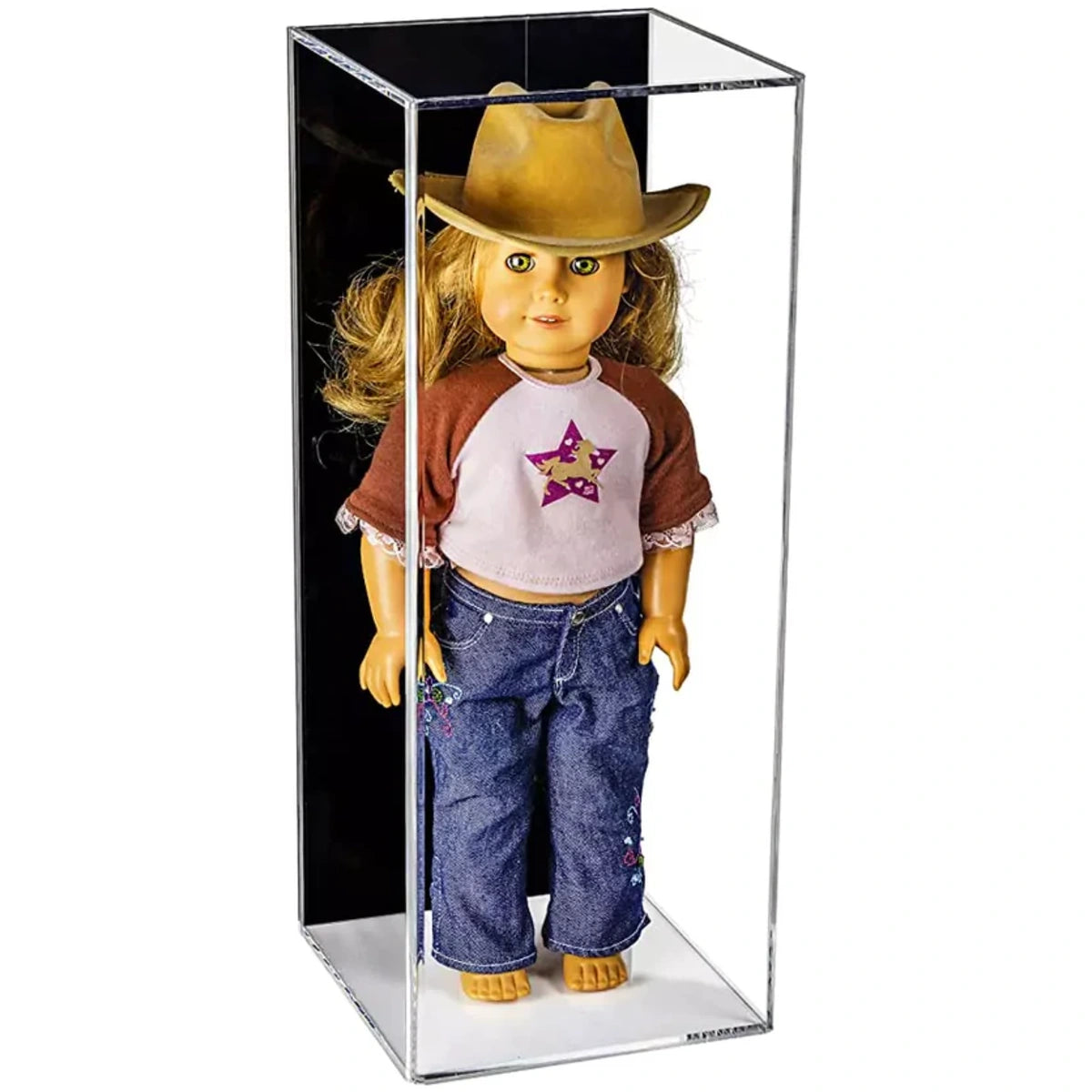8" x 8" x 20" American Girl Doll Acrylic Display Case Clear Plastic Box