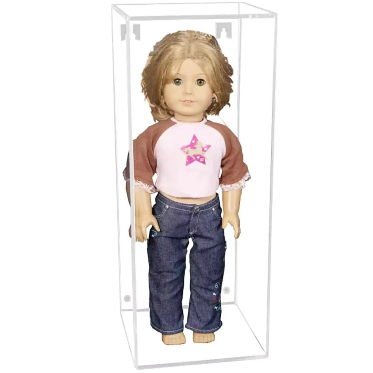 8" x 8" x 20" American Girl Doll Acrylic Display Case Clear Plastic Box