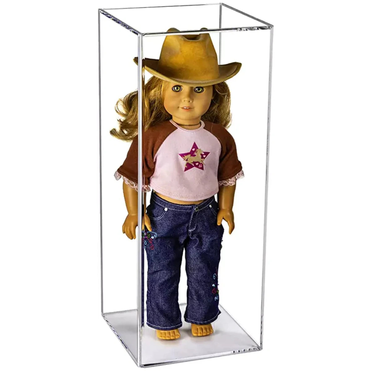 8" x 8" x 20" American Girl Doll Acrylic Display Case Clear Plastic Box