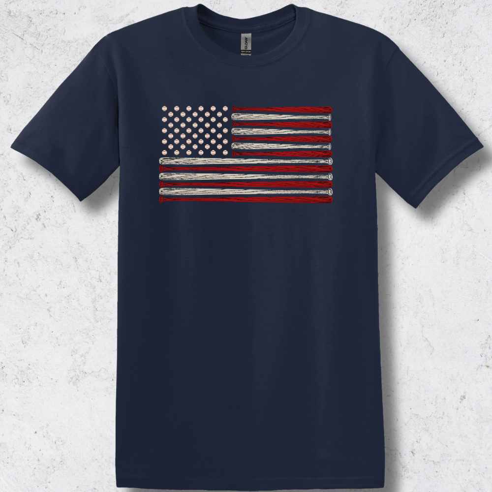 Bats & Baseball Flag T-Shirt