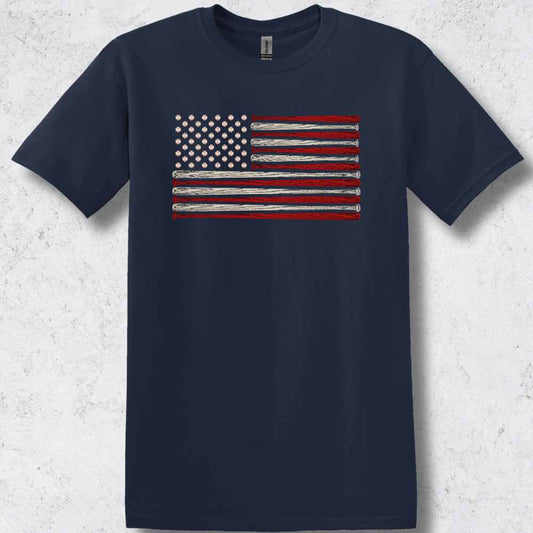 Bats & Baseball Flag T-Shirt