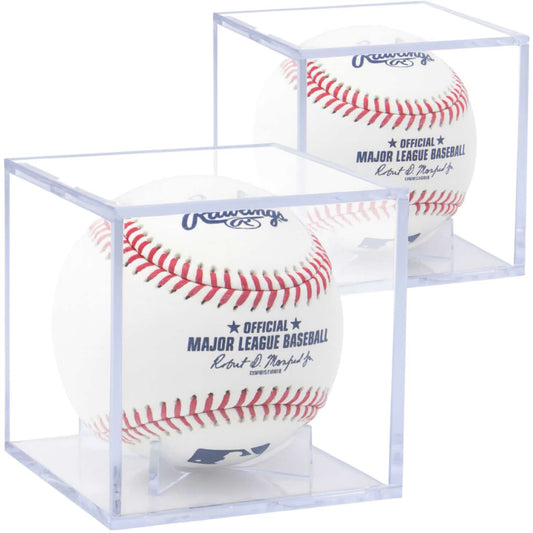 UV-protected acrylic baseball display case by Display Zone - Baseball Cube Acrylic Autographed Game Ball Holder