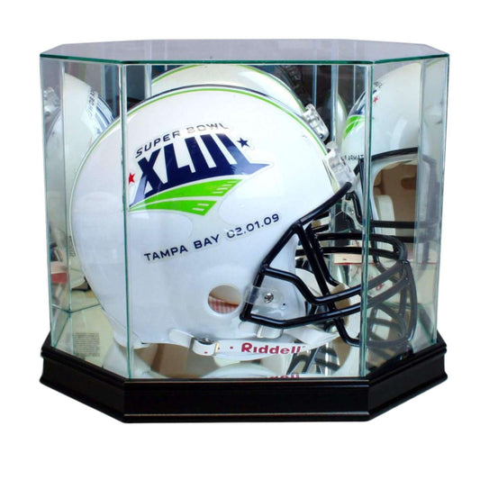 Real Glass Octagon Football Helmet Display Case