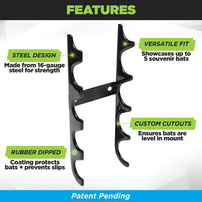 Horizontal Five Mini Bat Wall Mount