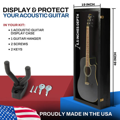 Acoustic Guitar Display Case UV Protection Made in USA
