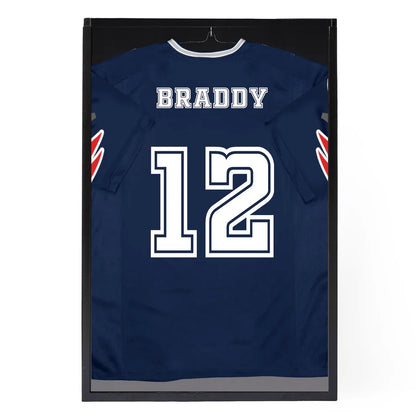Black Football Jersey Frame Display Case - Shadow Box for Jersey Display - UV Protection