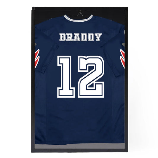 Black Football Jersey Frame Display Case - Shadow Box for Jersey Display - UV Protection