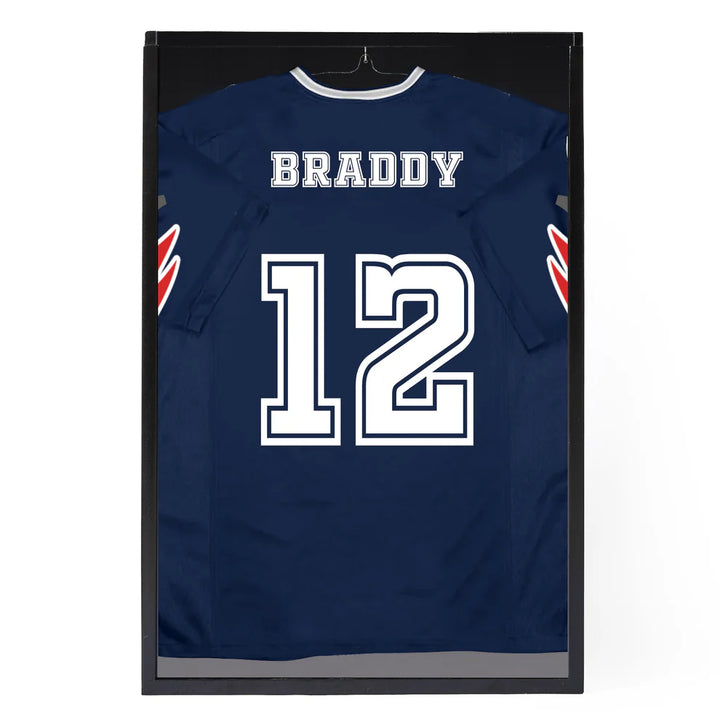 Black Football Jersey Frame Display Case - Shadow Box for Jersey Display - UV Protection