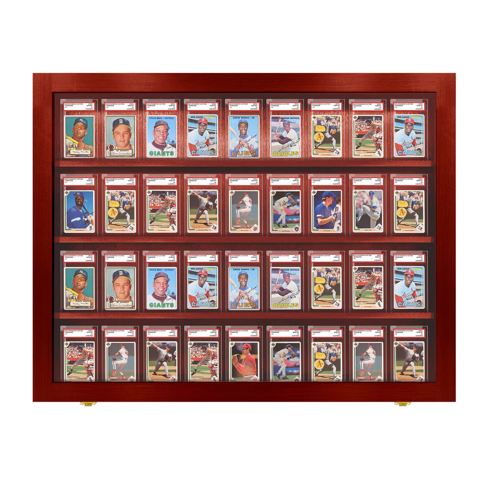 Sports Trading Card Display PSA Slab Graded Case Display Cabinet Made in USA