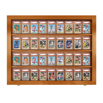 Sports Trading Card Display PSA Graded Case Display Cabinet Made in USA Walnut