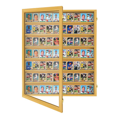 Sports Trading Card Wall Display Ungraded Case Display Cabinet Made in USA Oak Wood