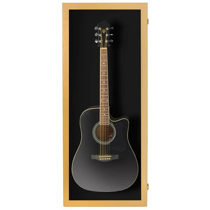 Golden Oak Acoustic Guitar Display Case UV Protection