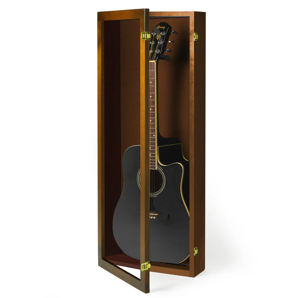 Walnut Acoustic Guitar Display Case UV Protection
