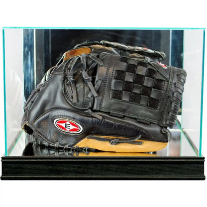Real Glass Rectangle Baseball Glove Display Case Black Sport