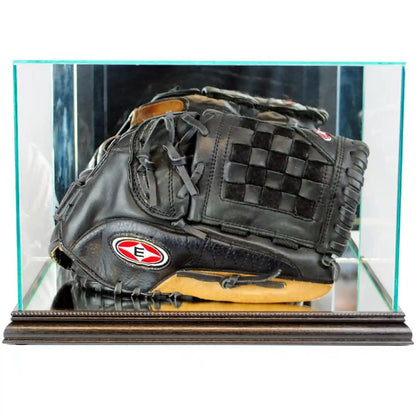 Real Glass Rectangle Baseball Glove Display Case Black