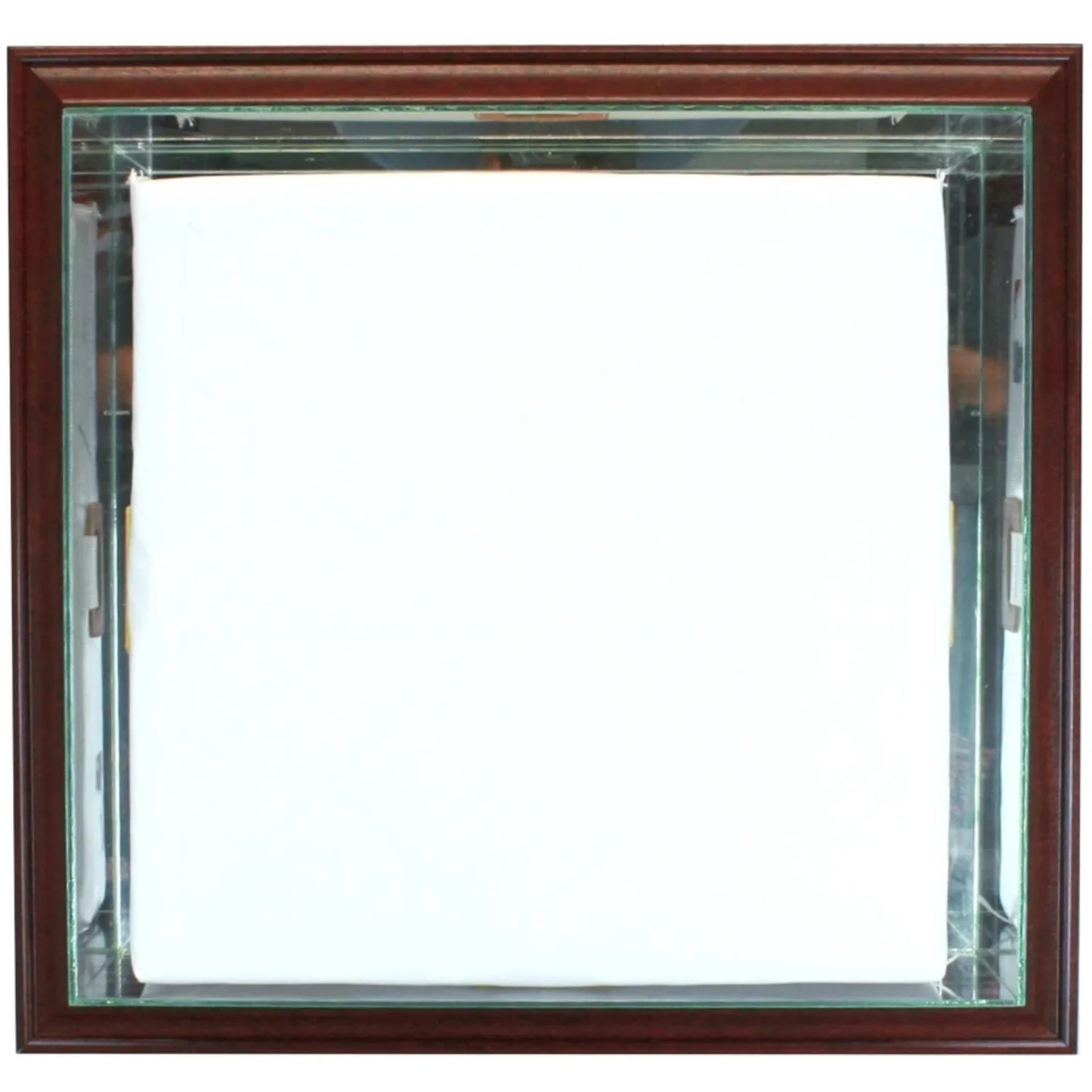 Real Glass Wall-Mounted Baseball Base Display Case Cherry