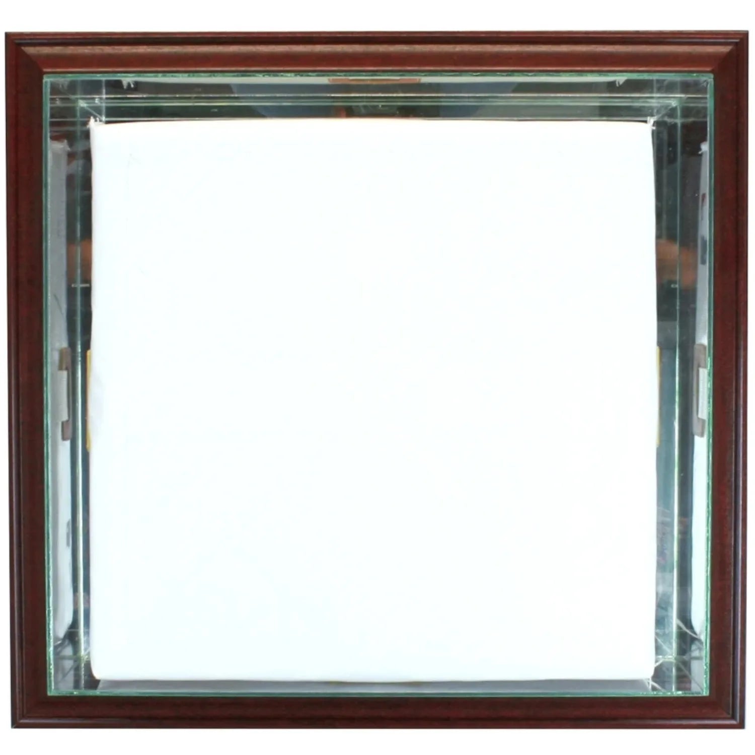 Real Glass Wall-Mounted Baseball Base Display Case Cherry