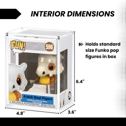Vinyl Pop Protector - Thick Hard Case Cover for 4" Vinyl Figures - Crystal Clear Acrylic Display Case Box with Stackable Design - UV Protection to Preserve Autographs & Colors