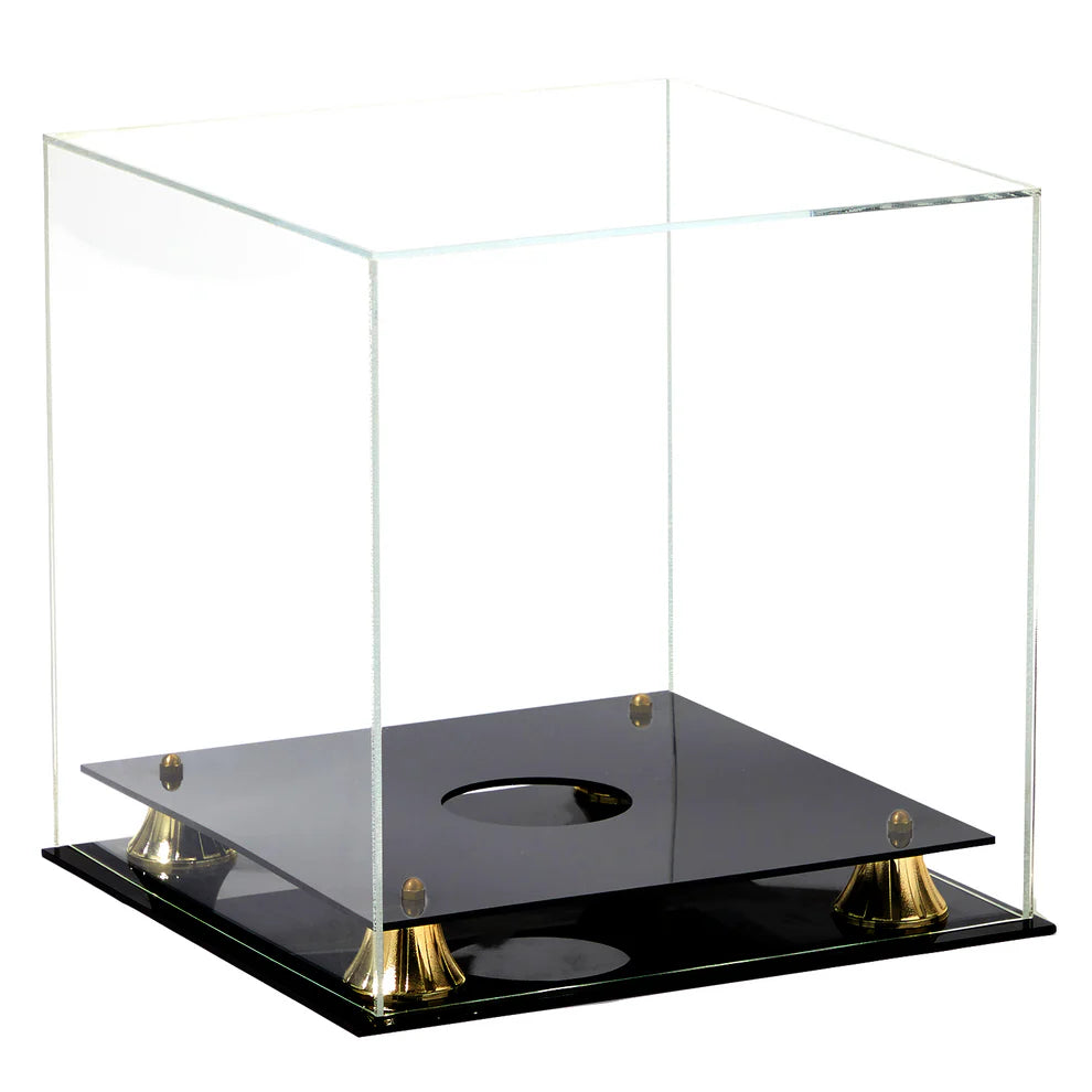 Clear Acrylic Basketball Case Display Gold Risers UV Protection NBA NCAA 
