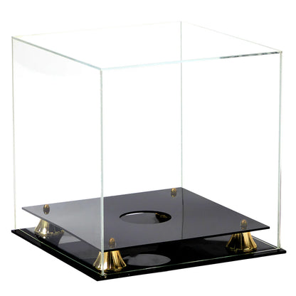 Clear Acrylic Basketball Case Display Gold Risers UV Protection NBA NCAA 