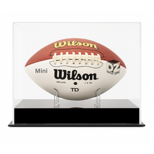 Mini Football Display Case w/ Black Base UV Protection